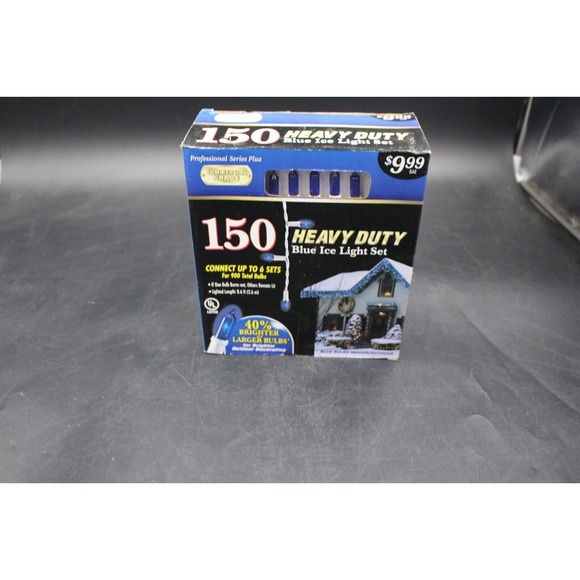 Blue Ice Outdoor Christmas Holiday Light Set 1 Boxes 8.6 Feet long 150 Lights - Picture 1 of 2